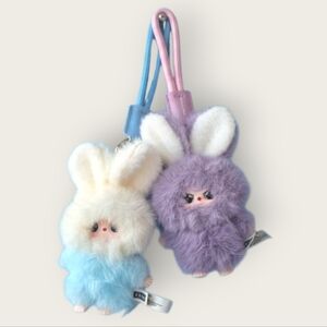 Baby Three Lot Of Two Keychain  Super Mini Bunny Letter N & X 5.5" NWOT